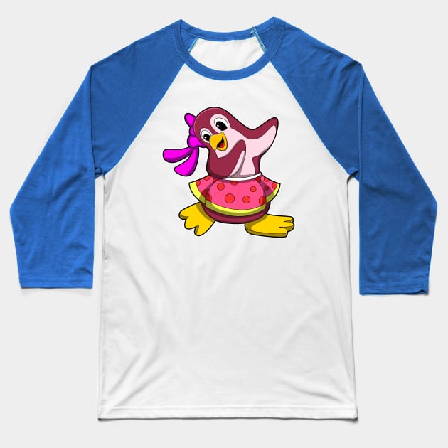 Penguin at Dance with Skirt Baseball T-Shirt by Markus Schnabel